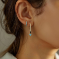 wholesale S925 Sterling Silver Turquoise Retro Earrings For Women,-0-1