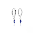 wholesale S925 Sterling Silver With Natural Stone Agate Lapis Lazuli Earrings, Elegant Light Luxury-0-5
