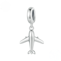 wholesale Sterling silver mini airplane charm bead for bracelet jewelry making-undefined