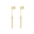 wholesale S925 Sterling Silver With Zircon, Pearl Tassel, Four-leaf Clover, Water Drop Earrings For Women, Hot Sales, Stackable Wear-0-7