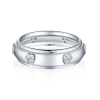 wholesale S925 sterling silver cz simulated diamond full-heart design ring for women-undefined