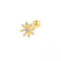 wholesale S925 Sterling Silver Snowflake Stud Earrings With Zircon Accents, A Trendy Ins-style Cartilage Piercing For Christmas-0-1