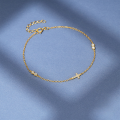 wholesale S925 Sterling Silver Cross Double-clasp Zircon Inlaid Women's Bracelet-0-3