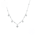 wholesale S925 Silver 1ct Shining Moissanite Clavicle Chain Necklace Light Luxury-0-0