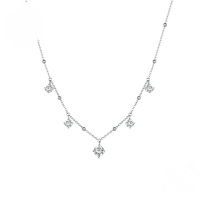 wholesale S925 Silver 1ct Shining Moissanite Clavicle Chain Necklace Light Luxury-undefined