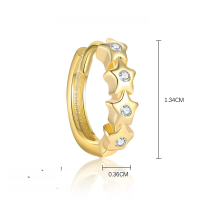 wholesale S925 Sterling Silver Star And Moon Tassel Earrings With Zircon, Light Luxury, Fashion, And Versatile-E5007-Gold/Single 925 Silver