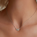 wholesale 925 Sterling Silver Cubic Zirconia Butterfly Pendant Necklace For Women-0-3