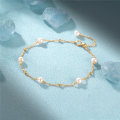 wholesale S925 Sterling Silver Adjustable Pearl Ballpoint Pen Beaded Bracelet,ins。-0-3