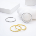 wholesale Sterling silver S925 polished plain hoop earrings, bold style, high-end-0-3