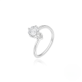 wholesale S925 Sterling Silver Geometric Zircon Ring, Minimalist Style, Luxury Wedding Band-0-5