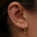 wholesale S925 Sterling Silver Zircon-studded Snake Spiral Cartilage Ear Piercing,ins。-0-2