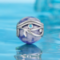 wholesale S925 silver loose beads: Horus Eye, Evil Eye charms for jewelry making-0-1