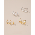 wholesale S925 Sterling Silver Minimalist Multi-layer Ear Cuffs For Women, Fashionable And Versatile In A Cool。-0-1