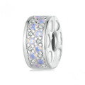 wholesale 925 Sterling Silver Opal Cubic Zirconia Heart Round Charm Bead For Bracelet-0-0