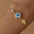 wholesale 925 Sterling Silver Hand Charm Evil Eye Blue Bead Creative Braceletins-0-1