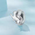 wholesale S925 silver cute cat silicone spacer beads versatile bracelet diy charm-0-3
