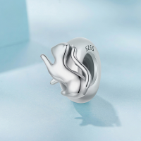 wholesale S925 silver cute cat silicone spacer beads versatile bracelet diy charm-undefined