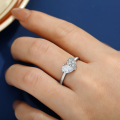 wholesale Sterling silver teardrop zircon heart-shaped ring, high-end S925 silver rings-0-1