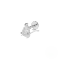 wholesale S925 Sterling Silver Zircon-studded Waterdrop Flat Thread Cartilage Ear Piercing, Minimalist Ins Style-0-4
