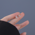 wholesale 925 Sterling Silver Zircon Rose Flower Earrings For Women-0-2