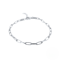 wholesale S925 Sterling Silver Paper Clip Bracelet, Trendy Ins Style, Simple And Creative Women's Jewelry-0-4