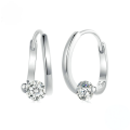 wholesale S925 Silver Plated Platinum Cubic Zirconia Earrings Minimalist Luxury Daily Style-0-0