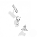 wholesale S925 Sterling Silver New Geometric Zircon Inlaid Stud Earrings Set, Cross-border Hot Selling Fashion Trendy Ins Earrings-0-2