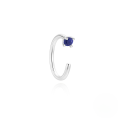 wholesale S925 Sterling Silver Natural Round Lapis Lazuli C-shaped Hoop Earrings New Natural Round Moss Agate Ear Clips-0-4