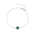 wholesale S925 Sterling Silver Classic Round Malachite And Zircon Accent Versatile Bracelet,-0-4