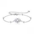 wholesale 925 Sterling Silver Lotus Opal Bracelet For Women Adjustable Bead Chain Bracelet-0-0