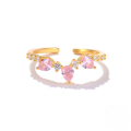 wholesale S925 Sterling Silver, K Gold Plated, Ins Style Geometric Interlocking Hearts Ring With Inlaid Zircons, Popular In Europe And America-0-8