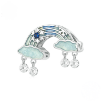 wholesale Metal S925 Silver Winter Snowflake Heart Bead Set-undefined