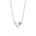 wholesale S925 Sterling Silver Geometric 3d Heart Pendant Necklace For Women, Minimalist And Luxurious-0-0