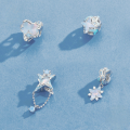 wholesale 925 Sterling Silver Blue Enamel Opal Star Dangle Charm With Cubic Zirconia For Bracelet-0-1
