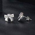 wholesale 925 Sterling Silver Bow Stud Earrings With Cubic Zirconia For Women-0-3