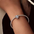 wholesale 925 Sterling Silver Heart Charm Pink Created Opal Bead For Bracelet-0-3