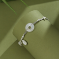 wholesale 925 Sterling Silver White Chalcedony Peace Buckle Bracelet For Women-0-1