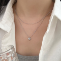 wholesale S925 Sterling Silver Korean-style Love Zircon Necklace For Women, Minimalist Star Pendant-0-2