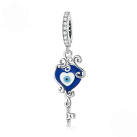 wholesale S925 sterling silver demon eye bead bracelet with colorful oil-filled eye charms-undefined