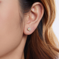 wholesale 925 Sterling Silver Orchid Flower Stud Earrings With Pear Cut Yellow Cubic Zirconia For Women-0-4