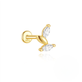 wholesale S925 Sterling Silver Irregular Butterfly Crown Inlaid Zircon Flat Head Threaded Ear Cartilage Stud, Popular In Europe And America For Its Elegant Temperament-0-12