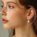 wholesale 925 Sterling Silver Minimalist Small Airplane Earrings With Micro-set Zirconia, Light Luxury Niche Design,。-0-2