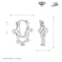 wholesale S925 Sterling Silver Micro Pavé Stone Stud Earrings-925 silver platinum plated 925 silver