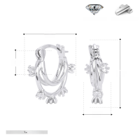 wholesale S925 Sterling Silver Cross-border New Style Micro-set Stone Earrings, Trendy Popular Ear Clasps, Versatile And Best-selling Minimalist Earrings-925 silver platinum plated 925 silver