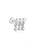 wholesale S925 Sterling Silver Flat Helix Ear Cuff With Zirconia, Geometric Plated With White Gold Ear Jewelry-0-5