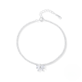 wholesale S925 Sterling Silver Small Bloom Chain Bracelet For Women With Moonlight Gemstone And Starry Accents-0-8
