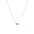 wholesale S925 Sterling Silver Turquoise Moon Fan Pendant Collarbone Choker Necklace-0-9