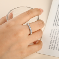 wholesale 925 silver twisted design ring with pave diamond band, minimalist luxury, open tail style-0-1