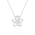 wholesale 925 Sterling Silver Flower Pendant Zircon Inlay Collarbone Chain Sweet Lovely Women's Necklace-0-4