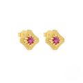 wholesale S925 Sterling Silver Zircon-inlaid Floral Stud Earrings, Trendy And Versatile-0-6